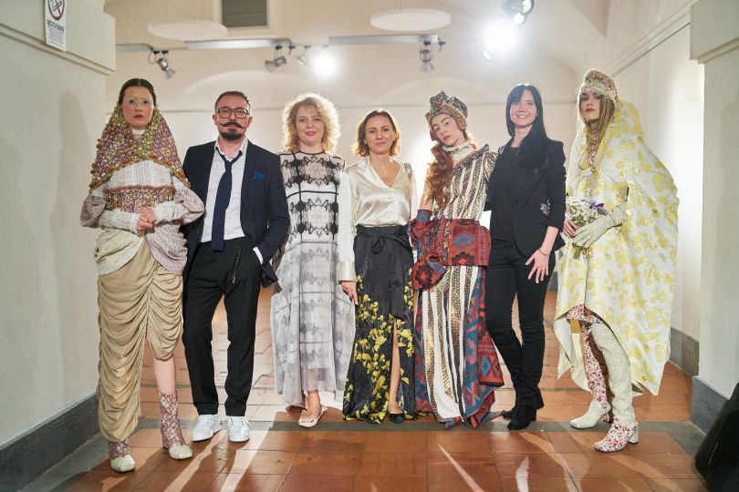 Bogdan Zubchenko, Svitlana Lysenko, Inna Katyuschenko and Marianna Abramova with fashion models from &ldquo;Luminous Shine of Eternity&rdquo;